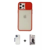 MARSİLYAN™- iPhone 12 Pro Max Kılıf Vadi Çizgi - Siyah Bilvis Hayalet Cam Ekran Koruyucu + Shine Kamera Lens - LT