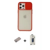 MARSİLYAN™- iPhone 12 Pro Max Kılıf Vadi Çizgi - Siyah Bilvis Hayalet Cam Ekran Koruyucu + Shine Kamera Lens Koruma Cam - SABE