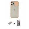 MARSİLYAN™- iPhone 12 Pro Max Kılıf Vadi Çizgi - Siyah Bilvis Hayalet Cam Ekran Koruyucu + Shine Kamera Lens Koruma Cam - SABE