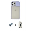 MARSİLYAN™- iPhone 12 Pro Max Kılıf Vadi Çizgi - Siyah Bilvis Hayalet Cam Ekran Koruyucu + Shine Kamera Lens Koruma Cam - SH