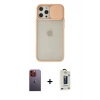 MARSİLYAN™- iPhone 12 Pro Max Kılıf Vadi Çizgi - Siyah Bilvis Hayalet Cam Ekran Koruyucu + Neon Fosforlu Kamera Lens - TU