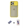 MARSİLYAN™- iPhone 12 Pro Max Kılıf Vadi Çizgi - Siyah Joko 5D Cam + Metal Kamera Lens Koruma Cam - GD