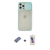MARSİLYAN™- iPhone 12 Pro Max Kılıf Vadi Çizgi - Siyah Joko 5D Cam + Metal Kamera Lens Koruma Cam - GD