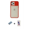 MARSİLYAN™- iPhone 12 Pro Max Kılıf Vadi Çizgi - Siyah Joko 5D Cam + Shine Kamera Lens Koruma Cam - GS