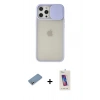 MARSİLYAN™- iPhone 12 Pro Max Kılıf Vadi Çizgi - Siyah Joko 5D Cam + Shine Kamera Lens Koruma Cam - GS
