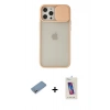 MARSİLYAN™- iPhone 12 Pro Max Kılıf Vadi Çizgi - Siyah Joko 5D Cam + Shine Kamera Lens Koruma Cam - GS