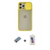 MARSİLYAN™- iPhone 12 Pro Max Kılıf Vadi Çizgi - Siyah Joko 5D Cam + Metal Kamera Lens Koruma Cam - KI