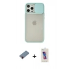 MARSİLYAN™- iPhone 12 Pro Max Kılıf Vadi Çizgi - Siyah Joko 5D Cam + Metal Kamera Lens Koruma Cam - KI