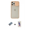 MARSİLYAN™- iPhone 12 Pro Max Kılıf Vadi Çizgi - Siyah Joko 5D Cam + Metal Kamera Lens Koruma Cam - KI