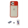 MARSİLYAN™- iPhone 12 Pro Max Kılıf Vadi Çizgi - Siyah Joko 5D Cam + Renkli Kamera Lens Koruma Cam - MI