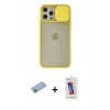 MARSİLYAN™- iPhone 12 Pro Max Kılıf Vadi Çizgi - Siyah Joko 5D Cam + Shine Kamera Lens Koruma Cam - MI