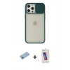 MARSİLYAN™- iPhone 12 Pro Max Kılıf Vadi Çizgi - Siyah Joko 5D Cam + Shine Kamera Lens Koruma Cam - MI