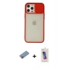 MARSİLYAN™- iPhone 12 Pro Max Kılıf Vadi Çizgi - Siyah Joko 5D Cam + Shine Kamera Lens Koruma Cam - PE