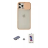 MARSİLYAN™- iPhone 12 Pro Max Kılıf Vadi Çizgi - Siyah Joko 5D Cam + Renkli Kamera Lens Koruma Cam - SI