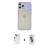 MARSİLYAN™- iPhone 12 Pro Max Kılıf Vadi Çizgi - Siyah Joko 5D Cam + Shine Kamera Lens - GD