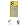 MARSİLYAN™- iPhone 12 Pro Max Kılıf Vadi Çizgi - Siyah Joko 5D Cam + Shine Kamera Lens - GD