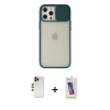 MARSİLYAN™- iPhone 12 Pro Max Kılıf Vadi Çizgi - Siyah Joko 5D Cam + Shine Kamera Lens - GD