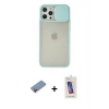 MARSİLYAN™- iPhone 12 Pro Max Kılıf Vadi Çizgi - Siyah Joko 5D Cam + Shine Kamera Lens Koruma Cam - PE