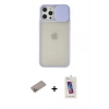 MARSİLYAN™- iPhone 12 Pro Max Kılıf Vadi Çizgi - Siyah Joko 5D Cam + Shine Kamera Lens Koruma Cam - SABE