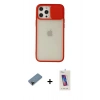MARSİLYAN™- iPhone 12 Pro Max Kılıf Vadi Çizgi - Siyah Joko 5D Cam + Shine Kamera Lens Koruma Cam - SH
