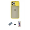 MARSİLYAN™- iPhone 12 Pro Max Kılıf Vadi Çizgi - Siyah Joko 5D Cam + Shine Kamera Lens Koruma Cam - SH