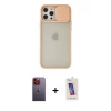 MARSİLYAN™- iPhone 12 Pro Max Kılıf Vadi Çizgi - Siyah Joko 5D Cam + Neon Fosforlu Kamera Lens - TU