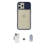 MARSİLYAN™- iPhone 12 Pro Max Kılıf Vadi Çizgi - Siyah Joko Magic 5D Cam + Shine Kamera Lens - LT