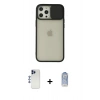 MARSİLYAN™- iPhone 12 Pro Max Kılıf Vadi Çizgi - Siyah Joko Magic 5D Cam + Shine Kamera Lens - LT