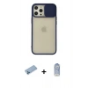 MARSİLYAN™- iPhone 12 Pro Max Kılıf Vadi Çizgi - Siyah Joko Magic 5D Cam + Shine Kamera Lens Koruma Cam - MI
