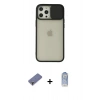 MARSİLYAN™- iPhone 12 Pro Max Kılıf Vadi Çizgi - Siyah Joko Magic 5D Cam + Metal Kamera Lens Koruma Cam - GD