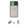 MARSİLYAN™- iPhone 12 Pro Max Kılıf Vadi Çizgi - Siyah Joko Magic 5D Cam + Metal Kamera Lens Koruma Cam - GD