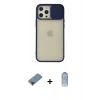 MARSİLYAN™- iPhone 12 Pro Max Kılıf Vadi Çizgi - Siyah Joko Magic 5D Cam + Metal Kamera Lens Koruma Cam - KI