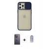 MARSİLYAN™- iPhone 12 Pro Max Kılıf Vadi Çizgi - Siyah Joko Magic 5D Cam + Neon Fosforlu Kamera Lens - BZ