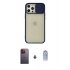 MARSİLYAN™- iPhone 12 Pro Max Kılıf Vadi Çizgi - Siyah Joko Magic 5D Cam + Neon Fosforlu Kamera Lens - TU