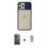 MARSİLYAN™- iPhone 12 Pro Max Kılıf Vadi Çizgi - Siyah Joko Magic 5D Cam + Neon Fosforlu Kamera Lens - YL