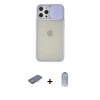 MARSİLYAN™- iPhone 12 Pro Max Kılıf Vadi Çizgi - Siyah Joko Magic 5D Cam + Renkli Kamera Lens Koruma Cam - PE