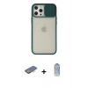 MARSİLYAN™- iPhone 12 Pro Max Kılıf Vadi Çizgi - Siyah Joko Magic 5D Cam + Renkli Kamera Lens Koruma Cam - TU