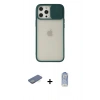 MARSİLYAN™- iPhone 12 Pro Max Kılıf Vadi Çizgi - Siyah Joko Magic 5D Cam + Renkli Kamera Lens Koruma Cam - YL