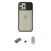 MARSİLYAN™- iPhone 12 Pro Max Kılıf Vadi Çizgi - Siyah Joko Magic 5D Cam + Shine Kamera Lens Koruma Cam - GD