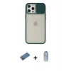 MARSİLYAN™- iPhone 12 Pro Max Kılıf Vadi Çizgi - Siyah Joko Magic 5D Cam + Shine Kamera Lens Koruma Cam - GD