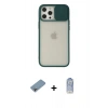 MARSİLYAN™- iPhone 12 Pro Max Kılıf Vadi Çizgi - Siyah Joko Magic 5D Cam + Shine Kamera Lens Koruma Cam - GI