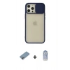 MARSİLYAN™- iPhone 12 Pro Max Kılıf Vadi Çizgi - Siyah Joko Magic 5D Cam + Shine Kamera Lens Koruma Cam - GI