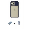 MARSİLYAN™- iPhone 12 Pro Max Kılıf Vadi Çizgi - Siyah Joko Magic 5D Cam + Shine Kamera Lens Koruma Cam - GS