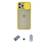 MARSİLYAN™- iPhone 12 Pro Max Kılıf Vadi Çizgi - Siyah Joko Magic 5D Cam + Shine Kamera Lens Koruma Cam - SH