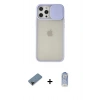 MARSİLYAN™- iPhone 12 Pro Max Kılıf Vadi Çizgi - Siyah Joko Magic 5D Cam + Shine Kamera Lens Koruma Cam - SH