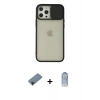 MARSİLYAN™- iPhone 12 Pro Max Kılıf Vadi Çizgi - Siyah Joko Magic 5D Cam + Shine Kamera Lens Koruma Cam - SH
