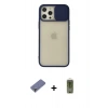 MARSİLYAN™- iPhone 12 Pro Max Kılıf Vadi Çizgi - Siyah Joko Magic 5D Hayalet Cam + Metal Kamera Lens Koruma Cam - GD