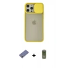 MARSİLYAN™- iPhone 12 Pro Max Kılıf Vadi Çizgi - Siyah Joko Magic 5D Hayalet Cam + Metal Kamera Lens Koruma Cam - GD