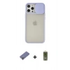 MARSİLYAN™- iPhone 12 Pro Max Kılıf Vadi Çizgi - Siyah Joko Magic 5D Hayalet Cam + Metal Kamera Lens Koruma Cam - GD
