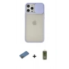 MARSİLYAN™- iPhone 12 Pro Max Kılıf Vadi Çizgi - Siyah Joko Magic 5D Hayalet Cam + Shine Kamera Lens Koruma Cam - GD